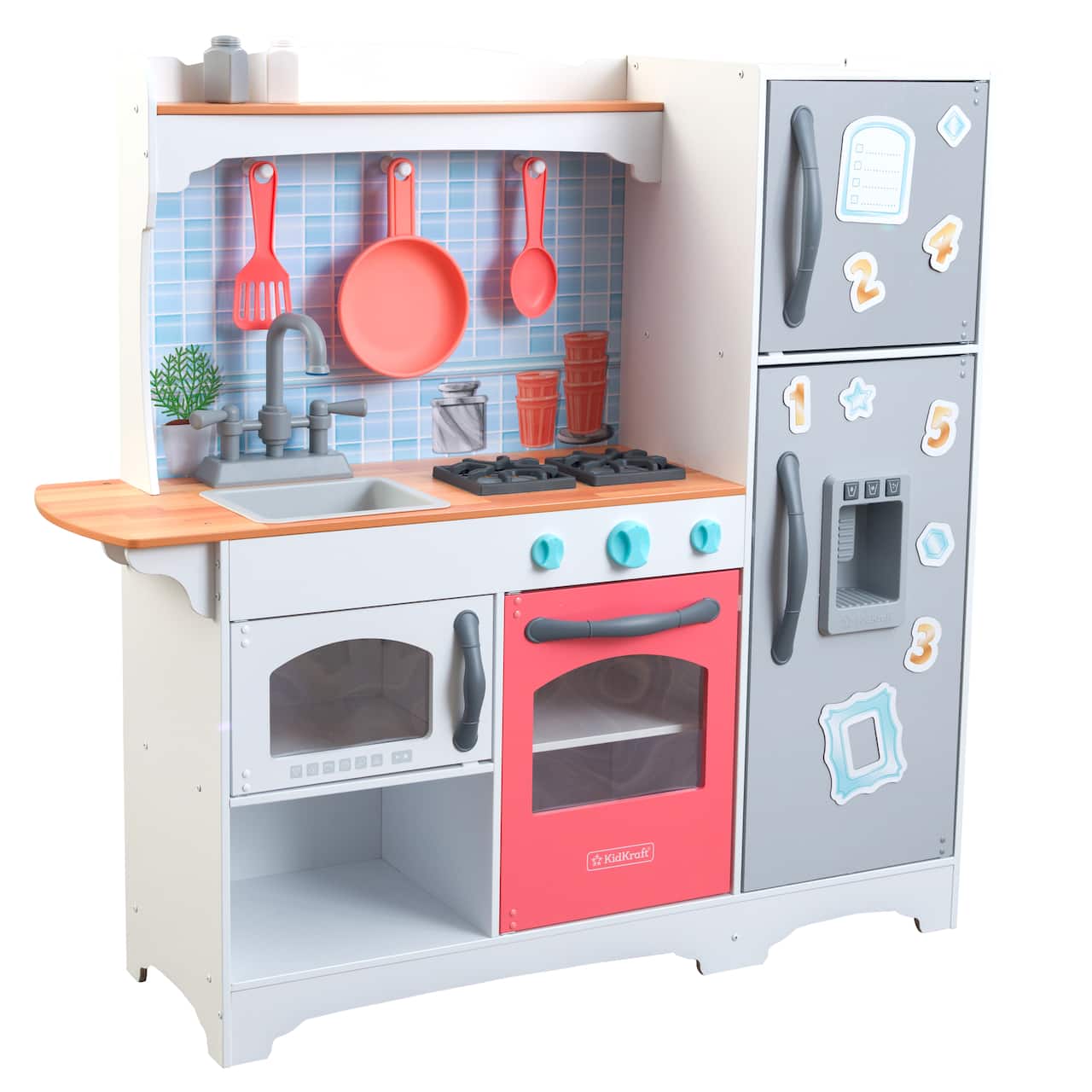 Kidkraft Coral & White Mosaic Magnetic Kitchen Play Set